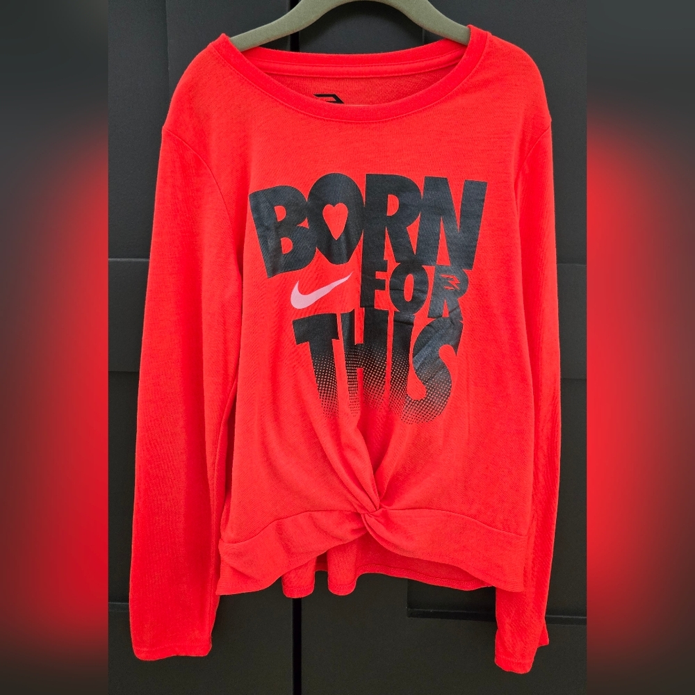 Nike 3Brand Girls' 'Born For This' Graphic Twist Hem Tee